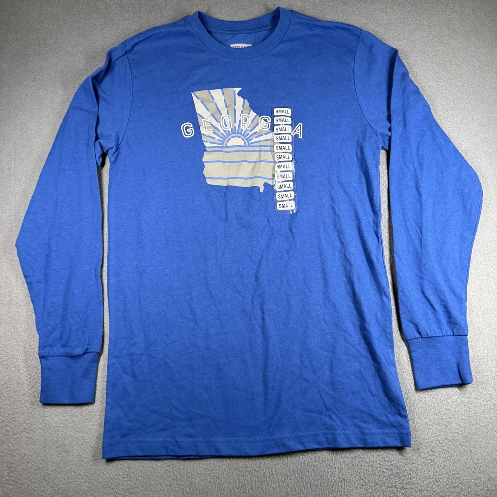 State Of Mine Shirt Womens Small Blue Georgia State Graphic Long Sleeve Tee